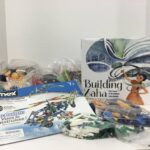 K'Nex set, 1 book, and 2 instruction manuals.