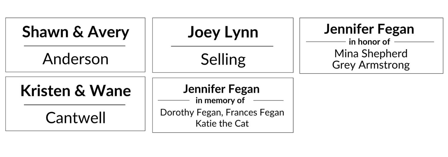 Donors names
