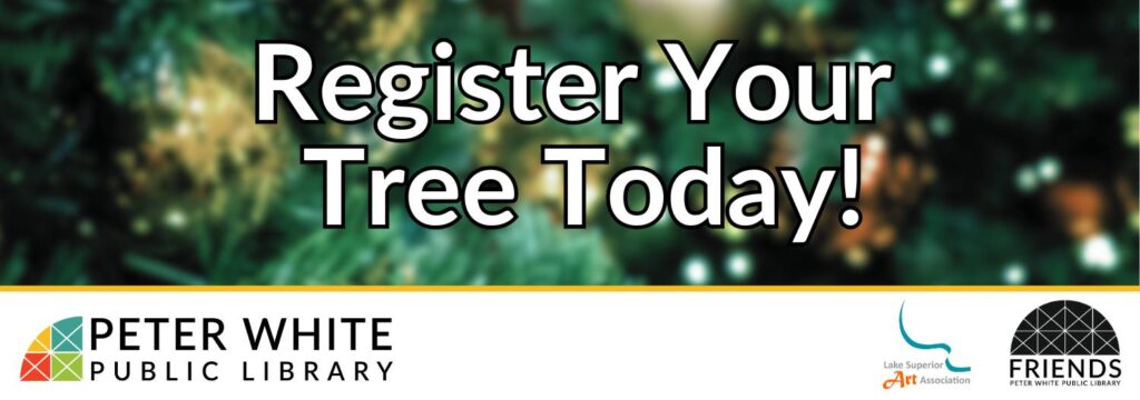 Green blurred background. White text "Register Your Tree Today" PWPL, LSAA & Friends logo below.