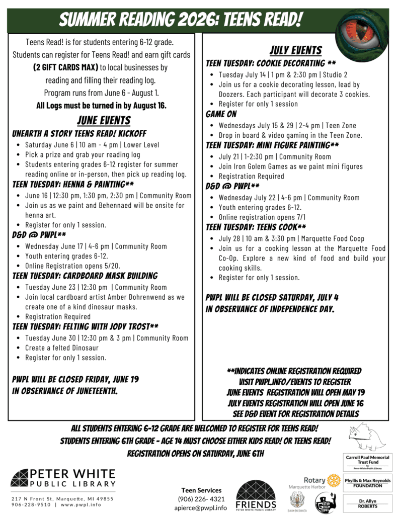 2026 Teen Summer Brochure